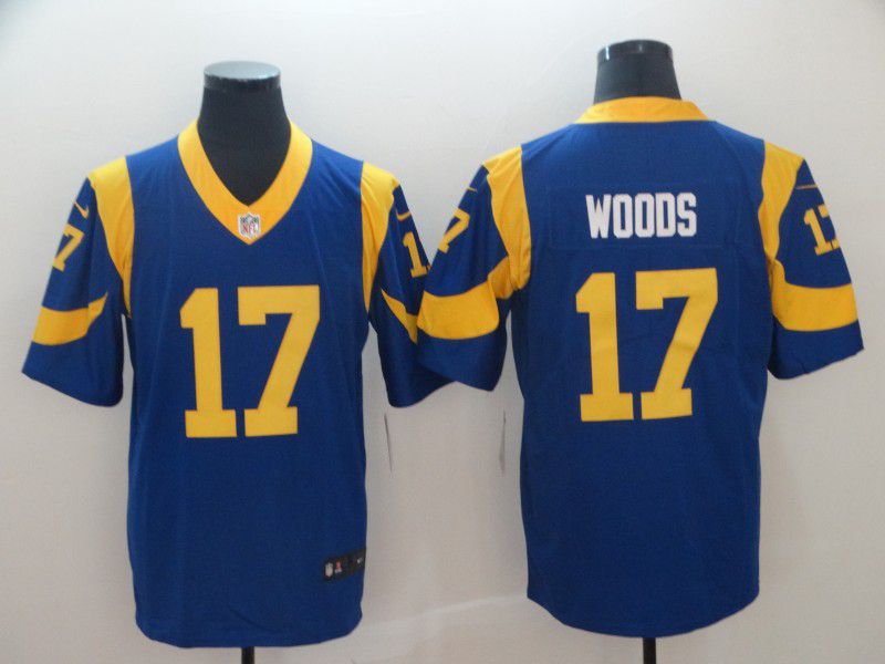 Men Los Angeles Rams #17 Woods Blue Nike Vapor Untouchable Limited Player NFL Jerseys->los angeles rams->NFL Jersey